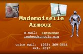 Mademoiselle Armour e-mail: armour@arrowheadschools.org armour@ararmour@ar voice mail: (262) 369-3611 ext. 3617.