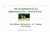 Developmentally Appropriate Practices Guiding Behavior in Young Children Ellen Marshall, Ph.D. & Cathy McAuliffe- Dickerson, Ph.D.