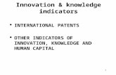 1 Innovation & knowledge indicators  INTERNATIONAL PATENTS  OTHER INDICATORS OF INNOVATION, KNOWLEDGE AND HUMAN CAPITAL.