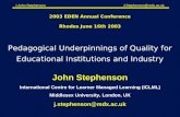 John Stephenson J.Stephenson@mdx.ac.uk 2003 EDEN Annual Conference Rhodes June 16th 2003 John Stephenson International Centre for Learner Managed Learning.