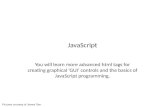 JavaScript You will learn more advanced html tags for creating graphical ‘GUI’ controls and the basics of JavaScript programming. Pictures courtesy of.