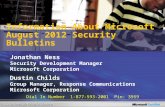 Dial In Number 1-877-593-2001 Pin: 3959 Information About Microsoft August 2012 Security Bulletins Jonathan Ness Security Development Manager Microsoft.