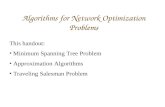 Algorithms for Network Optimization Problems This handout: Minimum Spanning Tree Problem Approximation Algorithms Traveling Salesman Problem.