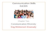 Communication Skills ELE205 Chapter Two Communication Diversity Eng.Mohmmed Alsumady.