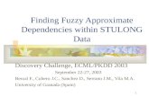 1 Finding Fuzzy Approximate Dependencies within STULONG Data Discovery Challenge, ECML/PKDD 2003 September 22-27, 2003 Berzal F., Cubero J.C., Sanchez.