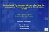Evaluation Of Performance Measures For Materials Management Process In Industrial Construction Projects Evaluation Of Performance Measures For Materials.