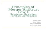 Principles of Merger Antitrust Law I: Substance, Reporting, Purchase Agreements Dale Collins Beau Buffier Kelly Karapetyan October 14, 2009.