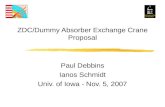 ZDC/Dummy Absorber Exchange Crane Proposal Paul Debbins Ianos Schmidt Univ. of Iowa - Nov. 5, 2007.