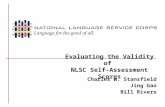 Evaluating the Validity of NLSC Self-Assessment Scores Charles W. Stansfield Jing Gao Bill Rivers.