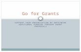 SUPPORT YOUR ORGANIZATION BY OBTAINING ADDITIONAL FUNDING THROUGH GRANT PROPOSALS Go for Grants.
