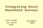 Integrating Rural Household Surveys November, 2004 Fred Vogel The World Bank.