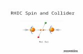 RHIC Spin and Collider Mei Bai. Outline  Introduction: why polarized protons  spin “crisis”  accelerate polarized protons to high energy  RHIC: the.
