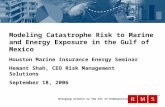 Bringing Science to the Art of Underwriting™ TM Modeling Catastrophe Risk to Marine and Energy Exposure in the Gulf of Mexico Houston Marine Insurance.