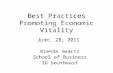 Best Practices Promoting Economic Vitality June, 28, 2011 Brenda Swartz School of Business IU Southeast.