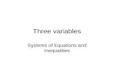 Three variables Systems of Equations and Inequalities.