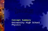 Concept Summary University High School Physics. Early Astronomy  As far as we know, humans have always been interested in the motions of objects in the.