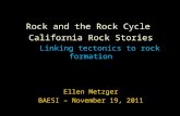 Rock and the Rock Cycle California Rock Stories Linking tectonics to rock formation Ellen Metzger BAESI – November 19, 2011.