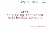 1 Madrid, 24 September 2008 ARCA Accessing federated multimedia content.