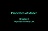 Properties of Matter Chapter 2 Physical Science CIA.