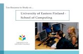 University of Eastern Finland - School of Computing Ten Reasons to Study at…
