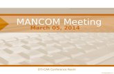 MANCOM Meeting March 05, 2014 DTI-CAR Conference Room.
