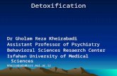 Detoxification Detoxification Dr Gholam Reza Kheirabadi Assistant Professor of Psychiatry Behavioral Sciences Resaerch Center Isfahan University of Medical.