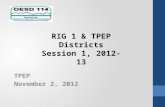 TPEP November 2, 2012 RIG 1 & TPEP Districts Session 1, 2012-13.