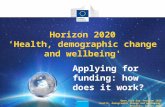 Applying for funding: how does it work? Horizon 2020 'Health, demographic change and wellbeing' Open Info Day -Horizon 2020 'Health, demographic change.