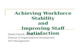 Achieving Workforce Stability and Improving Staff Satisfaction David Farrell, MSW, LNHA Director of Organizational Development SnF Management.