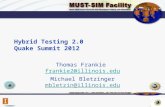 Hybrid Testing 2.0 Quake Summit 2012 Thomas Frankie frankie2@illinois.edufrankie2@illinois.edu Michael Bletzinger mbletzin@illinois.edu.
