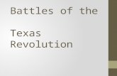 Battles of the Texas Revolution. Sam Houston  Appointed major general of Texas Army by in November, 1835  Days after Texas declared its independence.