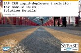 INTERNAL SAP CRM rapid-deployment solution for mobile sales Solution Details January 2012.