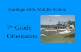 Heritage Hills Middle School 7 th Grade Orientation.