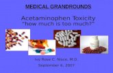 MEDICAL GRANDROUNDS Acetaminophen Toxicity “how much is too much?” Ivy Rose C. Nisce, M.D. September 6, 2007.