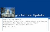 Legislative Update Presented to District Improvement & Planning Committee Dr. Maroba Zoeller, Chief Governmental Relations Officer May 19, 2015.