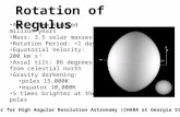 Rotation of Regulus Age: a few hundred million years Mass: 3.5 solar masses Rotation Period: