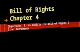 Bill of Rights Chapter 4 Objective: I can analyze the Bill of Rights & Other Amendments.