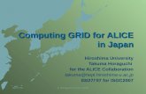 03/27/'07T. Horaguchi @ ISGC20071 Computing GRID for ALICE in Japan Hiroshima University Takuma Horaguchi for the ALICE Collaboration takuma@hepl.hiroshima-u.ac.jp.