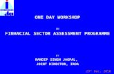 ONE DAY WORKSHOP ON FINANCIAL SECTOR ASSESSMENT PROGRAMME BY RANDIP SINGH JAGPAL, JOINT DIRECTOR, IRDA 29 th Dec, 2010 1.