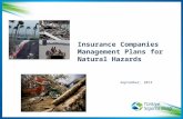 Insurance Companies Management Plans for Natural Hazards September, 2013 1.