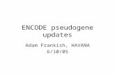ENCODE pseudogene updates Adam Frankish, HAVANA 6/10/05.