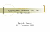 LECTURE 6 Aggregate demand and its components Øystein Børsum 21 rst February 2006.