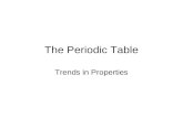 The Periodic Table Trends in Properties. Arrangement of the elements The elements were assigned to certain groups or families in the Periodic Table because.