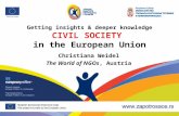 Getting insights & deeper knowledge CIVIL SOCIETY in the European Union Christiana Weidel The World of NGOs, Austria.