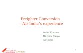 1 Freighter Conversion – Air India’s experience Anita Khurana Director Cargo Air India.