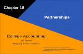 18–1 McQuaig Bille 1 College Accounting 10 th Edition McQuaig Bille Nobles © 2011 Cengage Learning PowerPoint presented by Douglas Cloud Professor Emeritus.