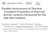 Flexible Assessment of Thermal Transport Properties of Thermal Barrier Systems Measured by The Hot Disk Method Caroline Goddard 1, Tobias Öhman 2 ; Nicolaie.