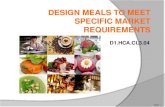 D1.HCA.CL3.04 Slide 1. Subject Elements This unit comprises two elements:  Identify markets  Create meals for specific markets Slide 2.