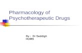 Pharmacology of Psychotherapeutic Drugs By : Dr Seddigh HUMS.