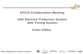 SNS Integrated Control System EPICS Collaboration Meeting SNS Machine Protection System SNS Timing System Coles Sibley 2000-0xxxx/vlb.